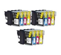 Go Inks 3 Set of 4 Cartridges to replace Brother LC980 & LC1100 Compatible/non-OEM for Brother DCP & MFC Printers (12 Inks)