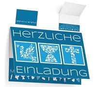 12 Invitation Cards for Communion Confirmation Baptism Confirmation Symbole - Elegant Premium Folding Cards for Boys Girls Invitation Cards by Breitenwerk