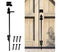 12" Iron Gate Drop Down Bolt, Heavy Duty Hardware Ground Latch, Black