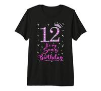 12 It's My Son's Birthday Pink Crown 12 Years Old Premium T-Shirt