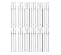 12 Jars 10ml Small Ounce Transparent Clear Airless Pump Bottles Cream Lotion Vacuum Containers Cosmetic Foundation Sample Travel Liquid Pressure Bottle Vial 0.3oz