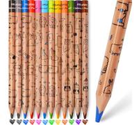 12 Jumbo Colored Pencils for Kids Toddlers, Triangle Thick Coloring Pencils