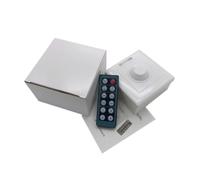 12 Key Knob Dimmer Switch for LED Strip Lights, 12V-24V Low Voltage PWM Controller with 12 Preset Levels, Smooth Flicker-Free Dimming, Easy Installation for Home and Commercial Lighting Systems
