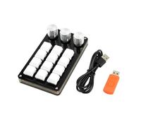 12 Keys Programmable Keyboard USB Mechanical Gaming Keyboard with One Handed Macro Pad with 3 Knobs for Editing the Game Industry