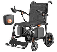 12 kg Ultra Lightweight Foldable 100% Carbon Fiber Electric Wheelchairs for Adults, 45 km Long Range Portable Electric Wheelchairs with 2 Lithium Batteries for All Terrain Airline Approved