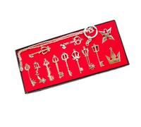 12 Kingdoms Hearts Keychain Necklace Box Set - DIY Jewellery Assortment Metal Pendant - Kingdoms Hearts Sora Decorations (Silver)