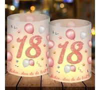12 lantern table decoration 18th birthday, beautiful DASS Du Da Bist,Suitable for tea lights or candles,rose gold 18th birthday decoration girls