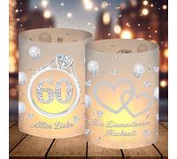 12 Lantern Table Decoration, Diamond Wedding Decoration, Diamond Wedding Gift, 60th Wedding Anniversary, Suitable for Tea Lights or Candles