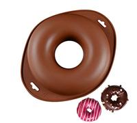 12" Large Donut Round Shaped Silicone Pan DIY Moulds - Non Stick Cake Tin Silicone Bakeware Mold Tray for Anniversary Cake, Large Doughnut, Jelly, Loaf, Cheesecake, Bread
