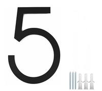 12" Large Stainless Steel Floating House Number, Metal Modern House Numbers, Mailbox Decor Number with Nail Kit for Outdoor Mailbox Yard Home Wall DoorGarage Gate,Coated Black (Black-5)