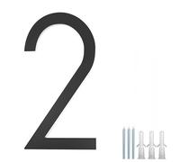 12" Large Stainless Steel Floating House Number, Metal Modern House Numbers, Mailbox Decor Number with Nail Kit for Outdoor Mailbox Yard Home Wall DoorGarage Gate,Coated Black (Black-2)