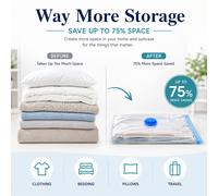 Bramble - 20 Pack Vacuum Storage Bags for Clothes - Extra Large Vacuum Bags for Duvets - Travel Space Saver Pack - Includes 7 Different Durable Sizes & Hand Pump Airtight Valve
