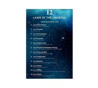 12 Laws of The Universe-Inspirational Quotes Canvas Poster Wall Art Decor Print Picture Paintings for Living Room Bedroom Decoration Unframe: 12x18inch(30x45cm)