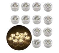 12 LED Flameless Underwater Tea Lights, Battery Operated Waterproof Submersible Decorative Lighting for Aquarium/Pond/Pool/Wedding/Party (Wa