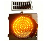 12" LED Solar Traffic Light, 90 LED Beads, Single Flashing, 6W, 9V, 8A