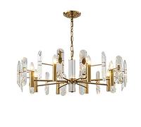 12 Lights Crystal Chandelier Modern Luxurious Light Adjustable Ceiling Light Fixture Pendant Lamp for Dining Room Bathroom Bedroom Livingroom,E14-Bronze 135x22cm(53x9inch) Commemoration Day vision