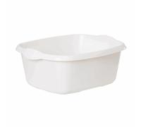 12 Litre Large Rectangle Washing Up Bowl With Handles - Multi Purpose Basin Sink Tidy Bowl - Snow White Colour Plastic Sink Bowl - Ideal For Dishwashing, Kitchen, Caravan, Boat 39cm