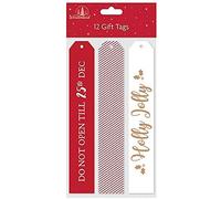 12 Long Red Christmas Gift Tags