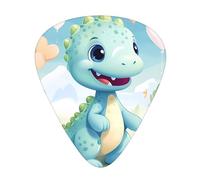 12 Love Dinosaur Printed Guitar Picksâ€“ Thin, Medium, Thick Thicknesses,Comes with Storage Box
