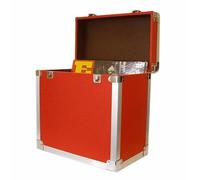 12" LP VINYL ALBUM RECORD RED RETRO VINTAGE STYLE STORAGE CASE DJ FLIGHT BOX