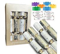 12 Luxury Christmas Crackers - Deluxe Crackers with Party Hat, Joke, and Trivia Game Cards Inside Each - Eco Cracker - Perfect Christmas Table Decoration (Gold, 12 Pack)