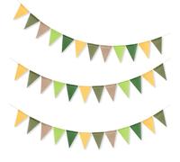 12 m Green Triangle Bunting, Garland Flags, Green Garland Flags for Birthday Wedding Party Outdoor Garden Decorations