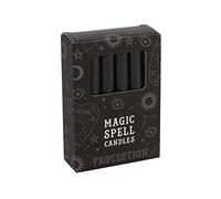 12 Magic Candles with Protection 10 cm Black