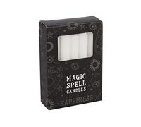 12 Magic Spell Candles - Happiness White 10cm