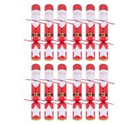 12 Make Your Own Santa Christmas Crackers 12 Inch DIY Kit - Festive Family Craft Activity with Hats, Mottos, Snaps & Raffia Ties - Crackers & Packaging for Xmas Table Decorations Eco Conscious
