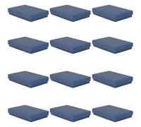 12 Medium Rectangle Twilight Blue Jewellery Gift Boxes, 63x95x18mm | For Necklace, Pendant & Earrings, Shallow Depth | Eco Kraft Paper Box with Anti-Tarnish Insert | FSC Certified