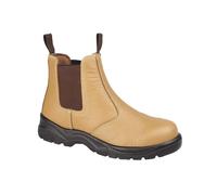 Grafters San Diego Leather Safety Boots Men's | Slip On Shoes | Tan | UK Size 12
