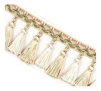 12 Meters Decorative Tassel Fringe Trim, Lace Edging for Curtains, Sofas, Tablecloths, Home Decor(Beige)