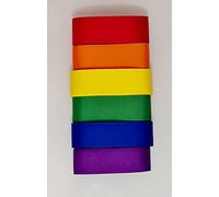 12 Metres (6 x 2 Metres) Grosgrain Ribbon 38mm Mixed Colours Value Pack TWINKLE STAR BABY (Rainbow Mix)