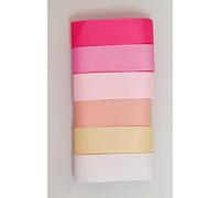 12 Metres (6 x 2 Metres) Grosgrain Ribbon 38mm Mixed Colours Value Pack TWINKLE STAR BABY (Summer Mix)