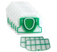 12 Microfleece Vacuum Cleaner Bags, 5 Layers, Suitable for Allergy Sufferers, Premium Quality Suitable for Vorwerk Kobold VK 200 + 2 Motor Protection Filters/Hepa