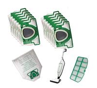 12 Microfleece Vacuum Cleaner Bags, 5 Layers, Suitable for Allergy Sufferers, Premium Quality Suitable for Vorwerk Kobold VK 200 + 1 Motor Protection Filter / Hepa