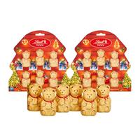 12 Milk Chocolate Lindor Teddy Christmas Tree Decorations 60g Milk Chocolate Gift Present - Christmas Eve, Celebrations, Stocking Filler or Thank You
