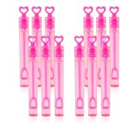 12 Mini Heart Bubble Tubes Age 3+ with 4ml Bubble Solution and Blow Wands - Wedding Party Favours, Parties, Celebrations, Children’s Birthday Party Bag Fillers, Kids Toys (Pink Heart 12 Pack)