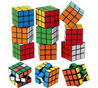 12 Mini Rubiks Cube Set, 3 x 3 cm Mini Rubiks Cube for Children and Adults, Travel Games, Birthday Gifts, Office Decoration, Set of 12