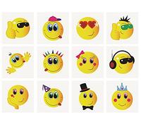 Henbrandt 12 x Smile Faces Childrens Kids Temporary Tattoos Transfers Toys Party Loot bag Fillers