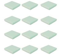 12 Mint Green Jewellery Gift Boxes with Lid, 90x90x18mm | For Bracelet, Bangle & Necklace, Shallow Depth | Eco Kraft Paper Box with Anti-Tarnish Insert | FSC Certified