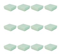 12 Mint Green Mini Square Jewellery Boxes, 55x55x18mm | For Studs, Charm & Ring, Shallow Depth | Eco Kraft Paper Box with Anti-Tarnish Insert | FSC Certified, Recyclable