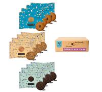 12 Mix London Apron Keto Cookies I 3 Flavours Double Chocolate, Almond and Choc Chip I 12x35g I 0g Net Carbs I Low Sugar I High Fibre I Dairy Free I Keto Snack I Gluten Free I High Protein I Vegan