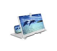 12" Mobile Phone Screen Magnifier，3D HD Mobile Phone Magnifier Projector Screen for Movies, Videos, Foldable Phone Stand with Screen Amplifier，Supports All Smartphones (White, 12 inches)