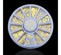 12 Models/set Gold 3D Design Christmas Nail Sticker Bling Bows Nail Art Stickers Decals Decoration by Clest F&H