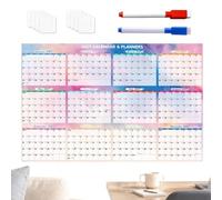 12 Month Dry Erase Calendar 2027 Erasable English 2-Sided Planner | 12 Month Annual Large Wall Planner for Living Room Study Apartment Bedroom Kids Teachers B