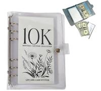 12 Month Envelopes Money Saving Challenge Binder, 10k Saving Challenge Box Savings Binder, Money Savings Challenges Book Money Saving Planner Money Organizer Budget Binder to Save 2.5k/5k/10k NEW