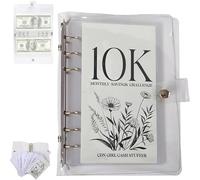 12-Month Envelopes Money Saving Challenge Binder Easy and Funny Way to Save 2.5K/5K/10K Money Saving Challenge Book for Photo Album Storage Money Saving Wallet and Budget Binder