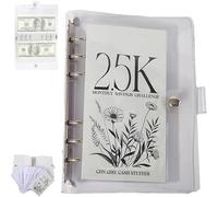 12-Month Envelopes Money Saving Challenge Binder Easy and Funny Way to Save 2.5K/5K/10K Money Saving Challenge Book for Photo Album Storage Money Saving Wallet and Budget Binder