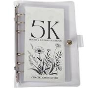 12-Month Envelopes Money Saving Challenge Binder - Easy and Funny Way to Save 2.5K/5K/10K Saving Challenge Book Budget Binder Loose Leaf Savings Boo (5K)